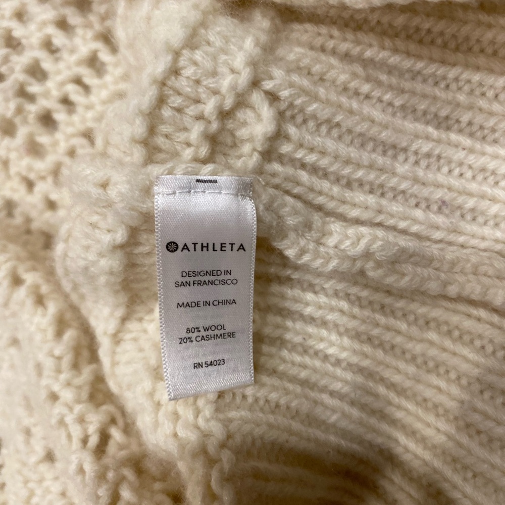 ATHLETA BEDFORD wool chunky, oversized, knitted cable turtleneck size L - Picture 6 of 10